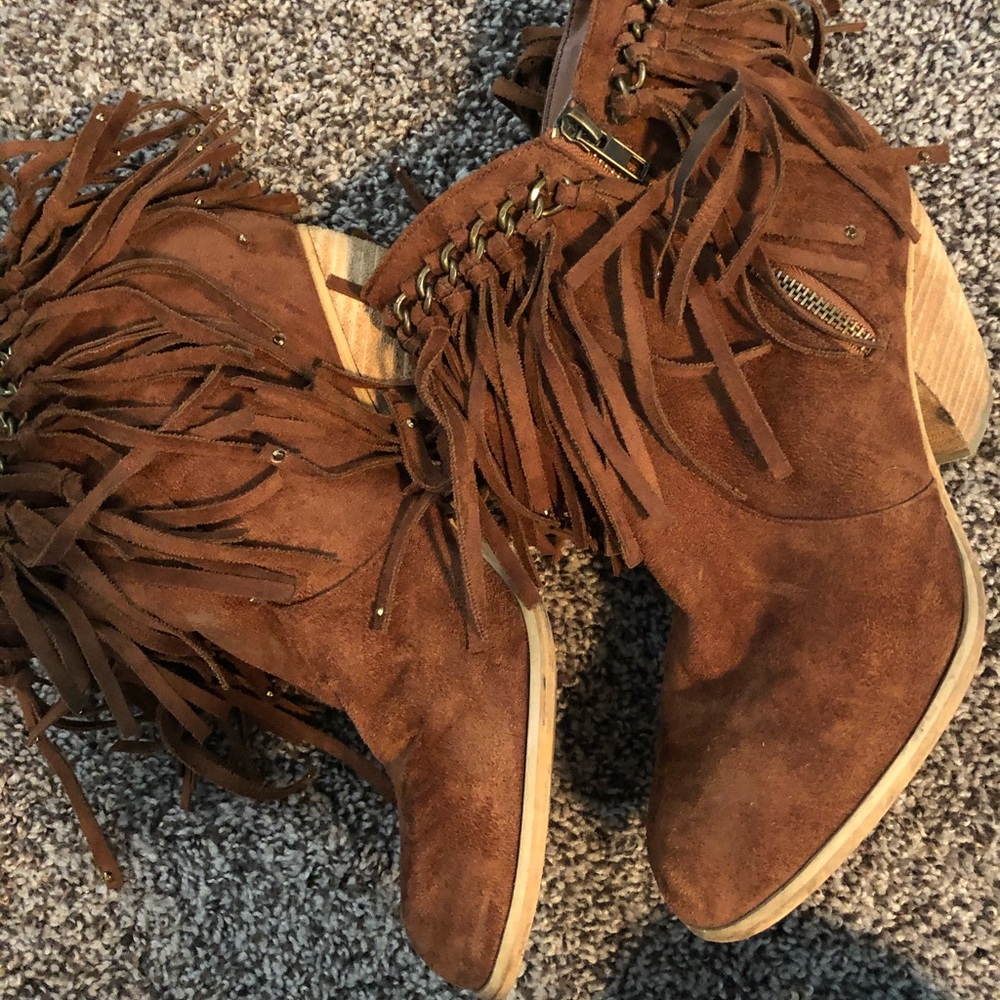 Naughty Monkey Brown Fringe Boots